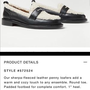ANN Taylor Sherpa BLACK Penny Loafer SIZE 6.5